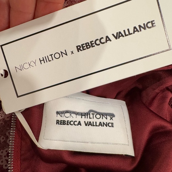 Rebecca Vallance Zelda puff-sleeve sequined mini dress burgundy - Picture 9 of 12